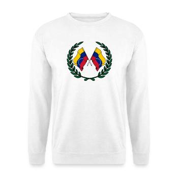 Flags Venezuela in laurel wreath - Unisex Sweatshirt - white - Front