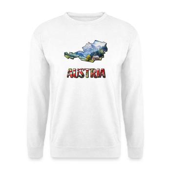 Aquarell Landkarte Österreich - Unisex Pullover - Weiß - Vorne
