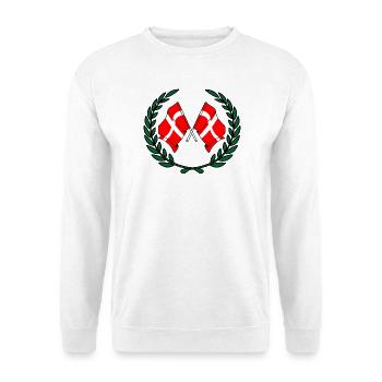 Drapeaux du Danemark en couronne de laurier - Sweat-shirt Unisexe - blanc - Devant