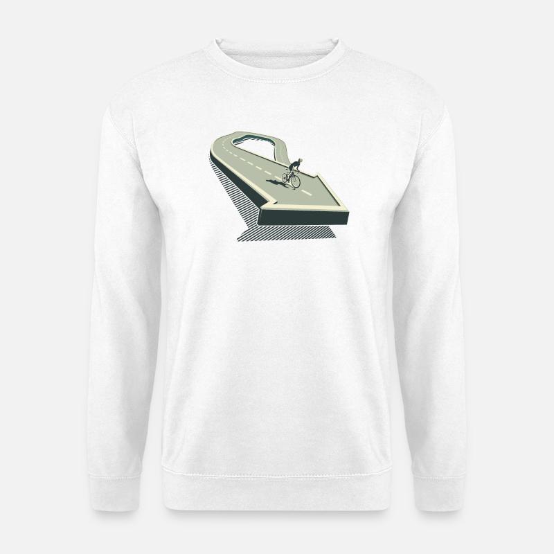  Rennradfahrer auf Bergraße Radsport Geschenk - Unisex Pullover - Weiß