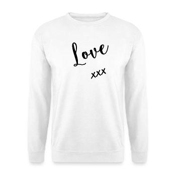 LOVE. COUPLE. JUST MARRIED. EVJF. SAINT VALENTIN. - Sweat-shirt Unisexe - blanc - Devant