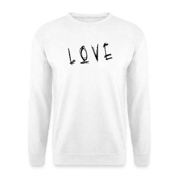 LOVE. JUST MARRIED. EVJF. SAINT VALENTIN. COUPLE - Sweat-shirt Unisexe - blanc - Devant