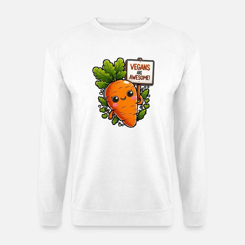 Vegane Karotten-Maskottchen sind super - Unisex Pullover - Weiß