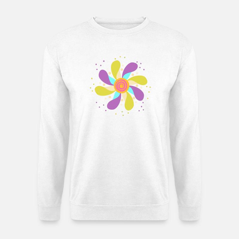 Bunte psychedelische Blume - Unisex Pullover - Weiß