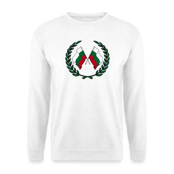 Flaggen Bulgarien im Lorbeerkranz - Unisex Pullover - Weiß - Vorne