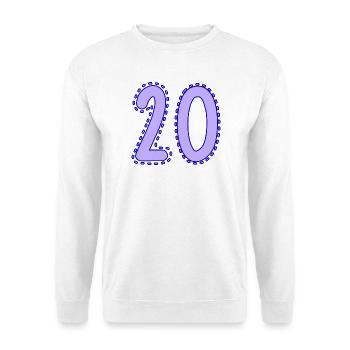 20. 20 ANS. 20e ANNIVERSAIRE. ANNIVERSAIRE 20 ANS. - Sweat-shirt Unisexe - blanc - Devant