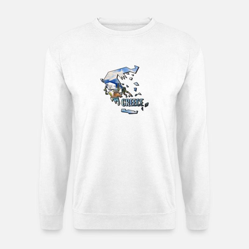 Aquarell Landkarte Griechenland - Unisex Pullover - Weiß