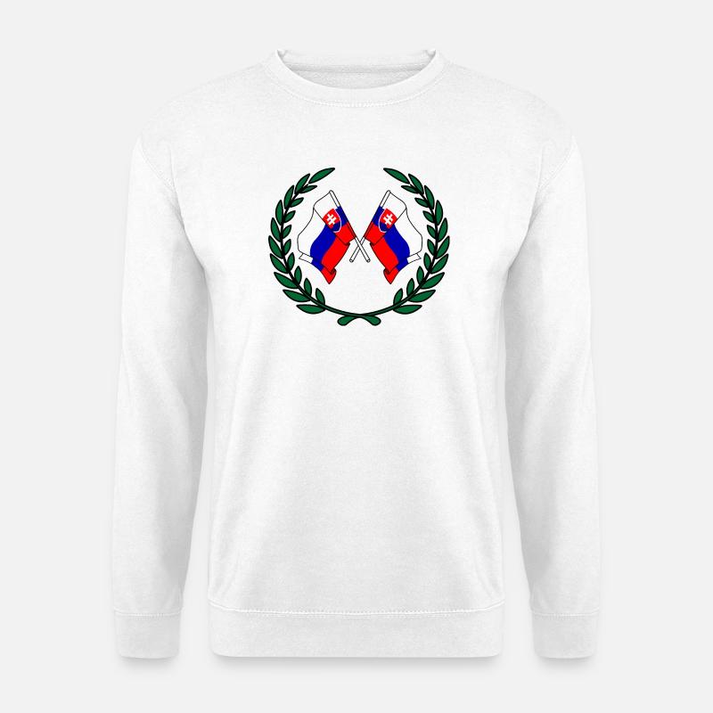 Fahnen Slowakei im Lorbeerkranz - Unisex Pullover - Weiß