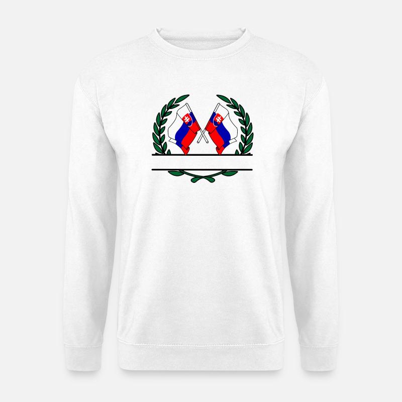 Fahnen Slowakei Lorbeerkranz Banner - Unisex Pullover - Weiß