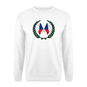 Drapeaux de la République tchèque en couronne de laurier - Sweat-shirt Unisexe - blanc - Devant