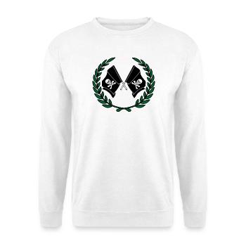 Drapeaux de pirates en couronne de laurier - Sweat-shirt Unisexe - blanc - Devant