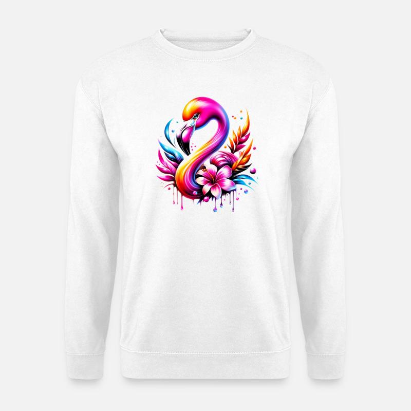 Flamingo - Unisex Pullover - Weiß