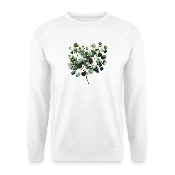 zarte Aquarellillustration eines Eukalyptuszweigs - Unisex Pullover - Weiß - Vorne