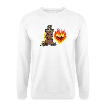 Hippie Horse Valentine Heart Fiery Love Hearts - Unisex Sweatshirt - white - Front