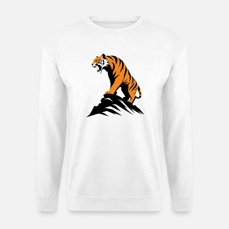 Tiger on a ledge - Unisex Sweatshirt - white