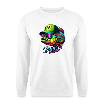 Gestreifter Bass Rave - Unisex Pullover - Weiß - Vorne