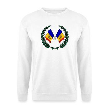Fahnen Moldawien im Lorbeerkranz - Unisex Pullover - Weiß - Vorne