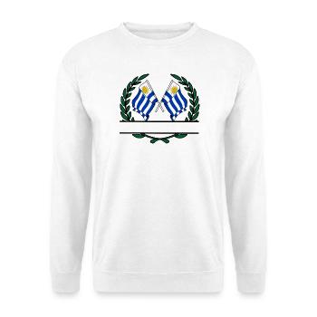Flags Uruguay laurel wreath banner - Unisex Sweatshirt - white - Front