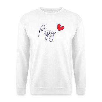 PAPY. PAPA. FÊTE DES PÈRES. BONNE FÊTE PAPA - Sweat-shirt Unisexe - blanc - Devant