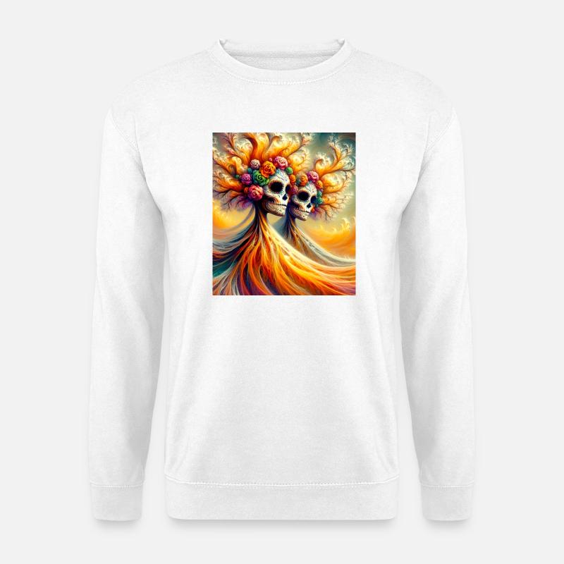 Ausgefallenes florales Skelett - Unisex Pullover - Weiß