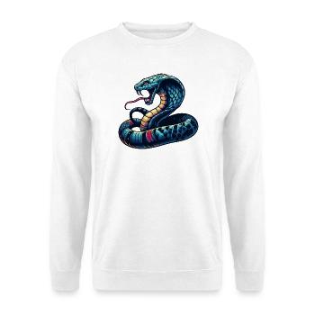 dynamic and colorful Cobra snake motif - Unisex Sweatshirt - white - Front