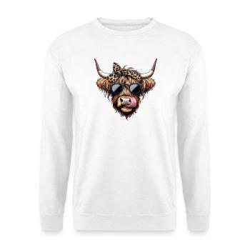 Rockabilly Highland Beef - Stylish and Cool - Unisex Sweatshirt - white - Front