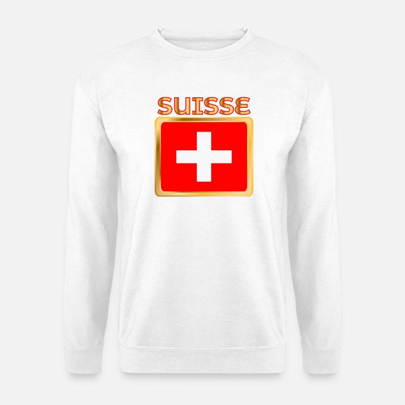 SCHWEIZER FLAGGE - Unisex Pullover - Weiß
