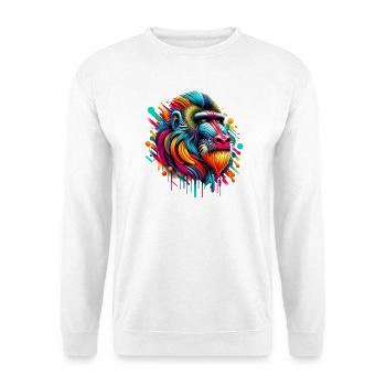 Mandrill-Affe - Unisex Pullover - Weiß - Vorne