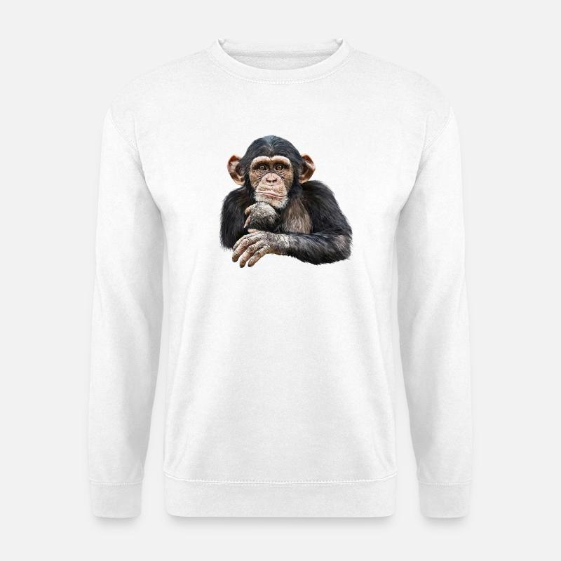 Schimpanse - Unisex Pullover - Weiß