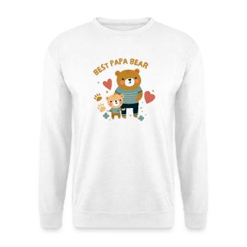Fête des pères. Meilleur Papa Bear - Sweat-shirt Unisexe - blanc - Devant