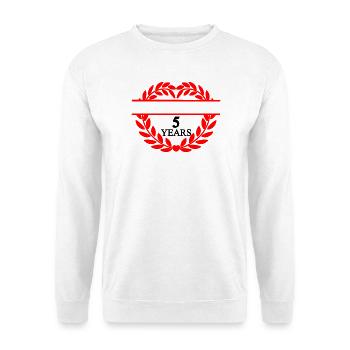 Name banner five years, heart laurel wreath - Unisex Sweatshirt - white - Front