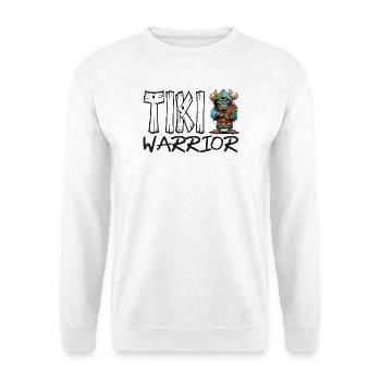 Tiki Warrior Cartoon Tropical Hero - Unisex Sweatshirt - white - Front