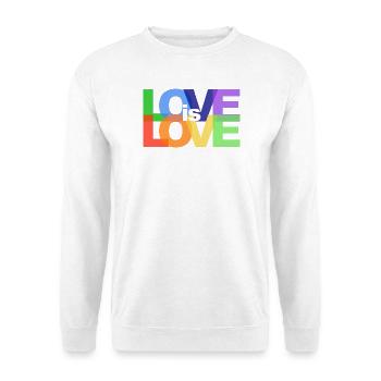Love is Love Rainbow Typography - Unisex Pullover - Weiß - Vorne