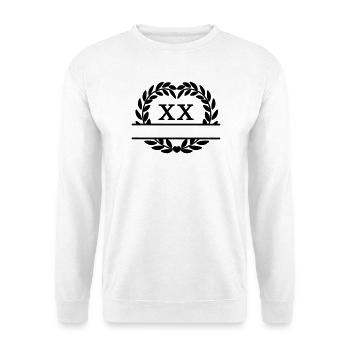 Twenty years, in Latin numerals laurel wreath - Unisex Sweatshirt - white - Front