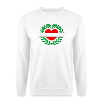 Couronne de laurier en forme de coeur rouge - Sweat-shirt Unisexe - blanc - Devant