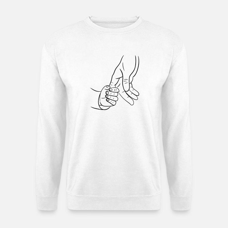 Hände von Vater und Sohn - Unisex Pullover - Weiß