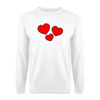 HERZ. PAPA. MAMA. Junggesellinnenabschied. BEBE. KIND. HERZ. FEST - Unisex Pullover - Weiß - Vorne