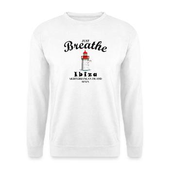 Phare d’Ibiza au port, respirez profondément, Espagne - Sweat-shirt Unisexe - blanc - Devant