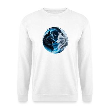 Two majestic wolf heads - Unisex Sweatshirt - white - Front