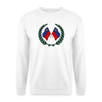Drapeaux Liechtenstein en couronne de laurier - Sweat-shirt Unisexe - blanc - Devant