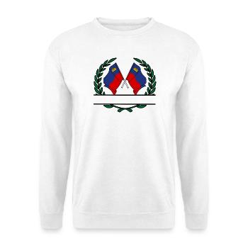 Drapeaux Liechtenstein couronne de laurier bannière - Sweat-shirt Unisexe - blanc - Devant