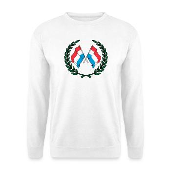 Drapeaux du Luxembourg en couronne de laurier - Sweat-shirt Unisexe - blanc - Devant