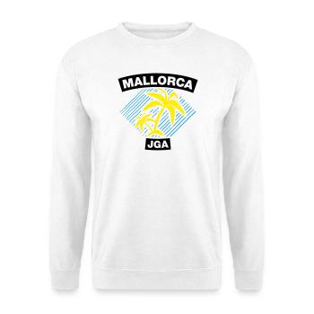 Mallorca – JGA unter Palmen - Unisex Pullover - Weiß - Vorne