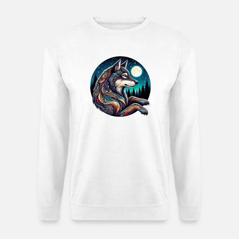 Wolf - Unisex Pullover - Weiß