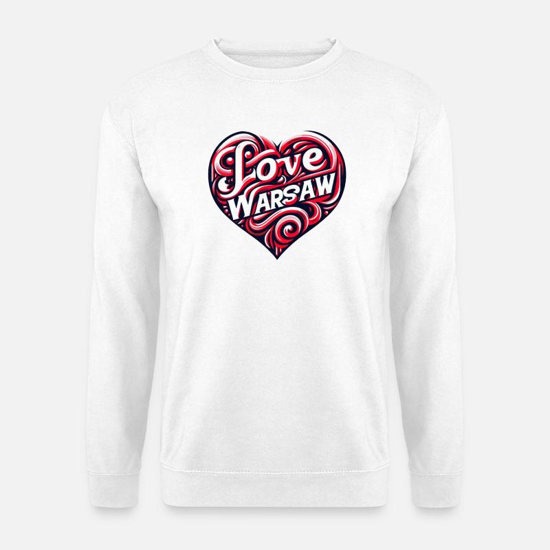Warschau, ich liebe Warschau - Unisex Pullover - Weiß
