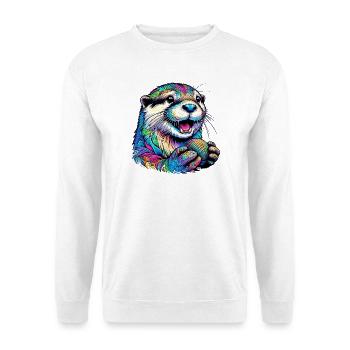 Otter with Shell - Unisex Sweatshirt - white - Front