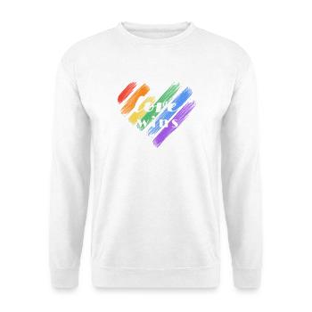 Liebe gewinnt – Regenbogenfarben - Unisex Pullover - Weiß - Vorne