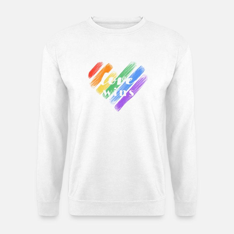 Liebe gewinnt – Regenbogenfarben - Unisex Pullover - Weiß