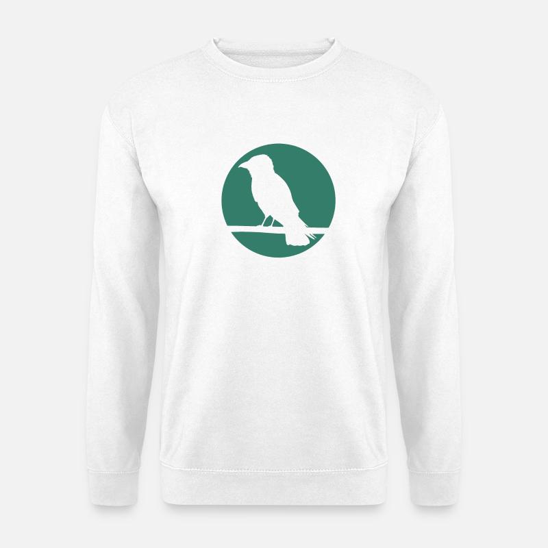Krähe auf Ast - Unisex Pullover - Weiß