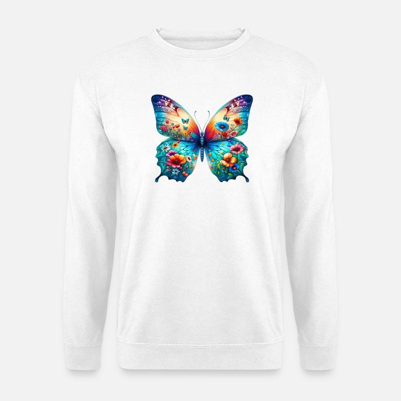 Papillon - Sweat-shirt Unisexe - blanc